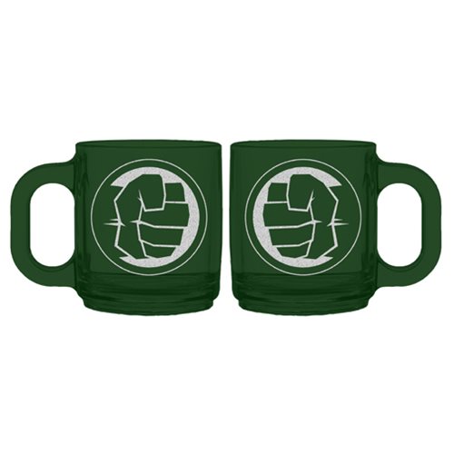 Hulk Logo Etched Glass Mug